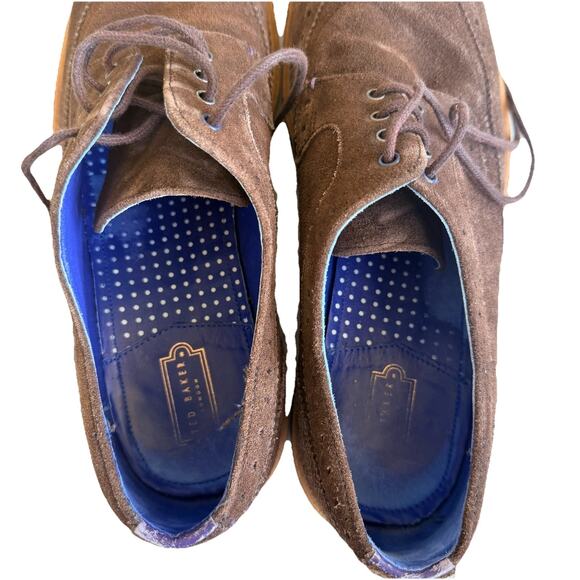 Ted Baker Prycce Brown Suede Derby Brogues Men’s Shoes Sz 10 main image 5